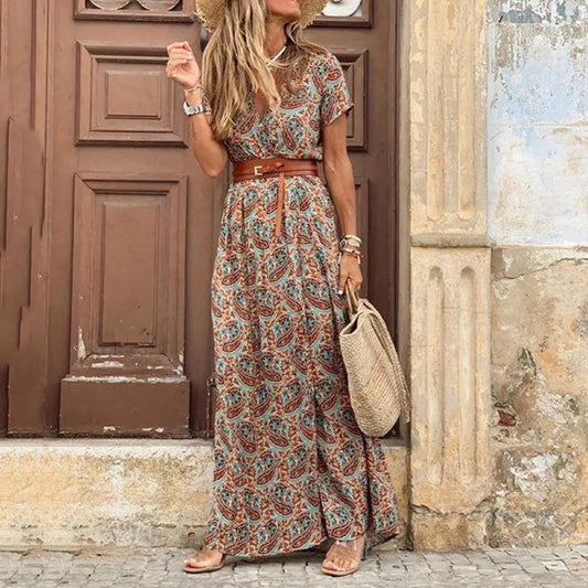 Boho Long Dress w/ belt