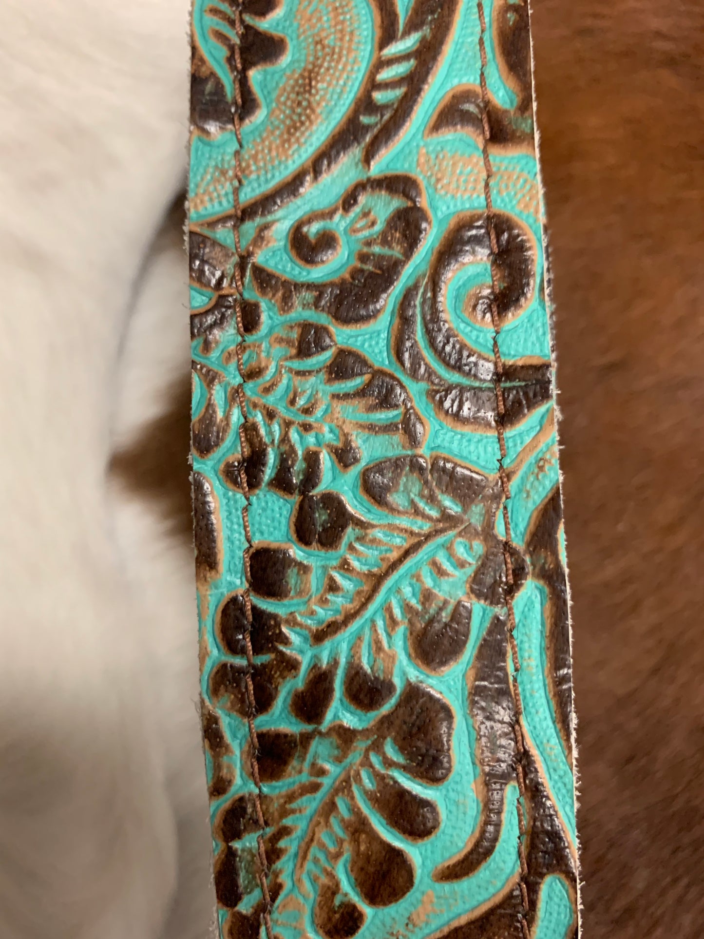 Turquoise Genuine Leather Belt