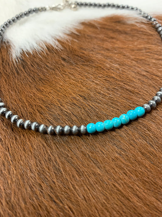 Navajo Pearl &Turquoise Choker