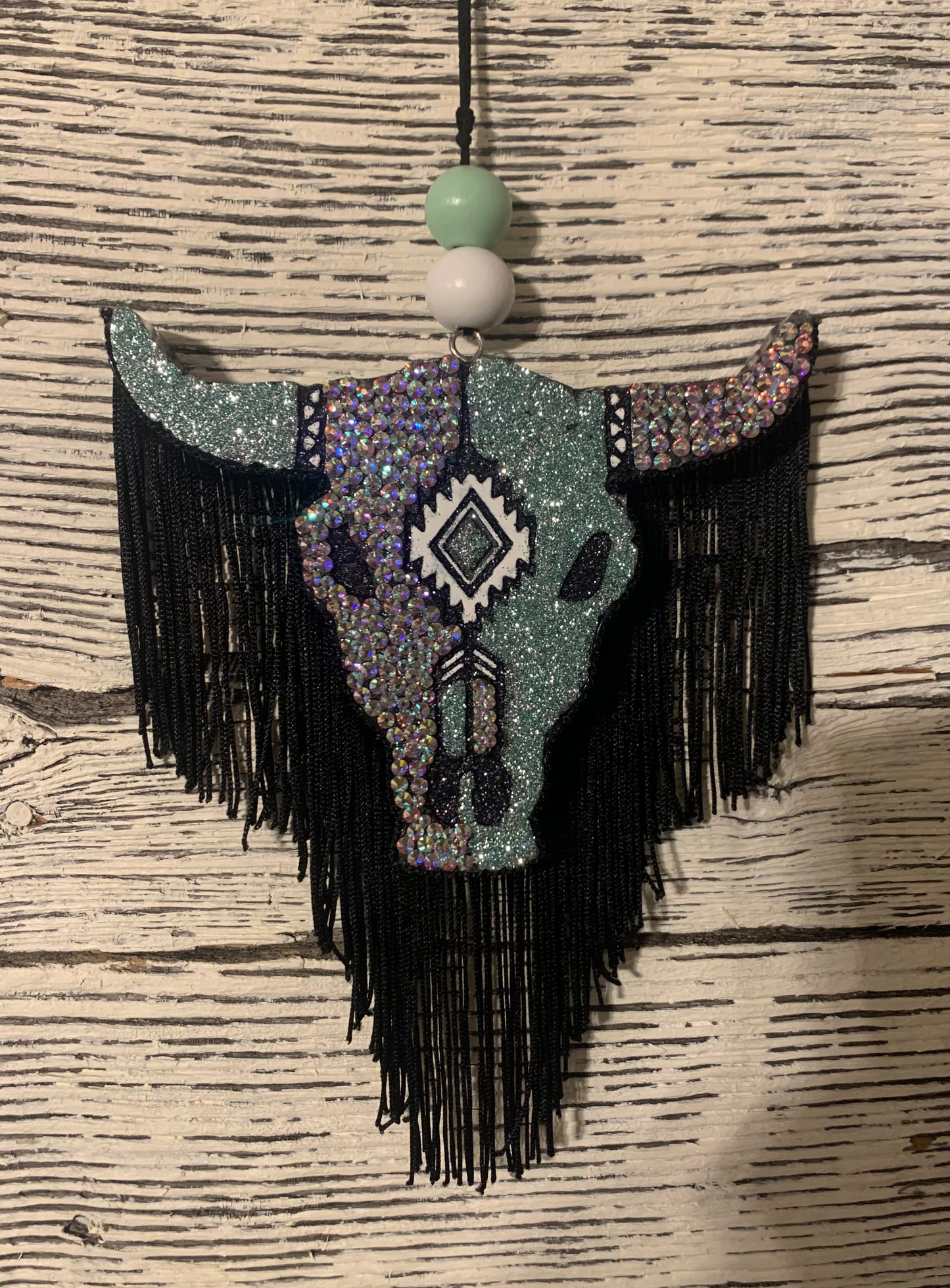 Rhinestone Longhorn Skull Freshie